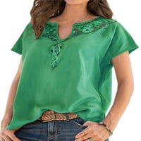 + / Ženske ljetne meksičke boemske majice s boho printom, ležerna bluza kratkih rukava